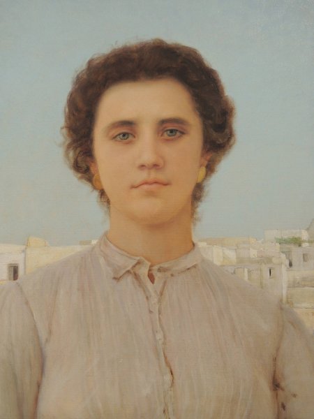 Jeune fille de Capri  by Jean Benner - Hand-Painted Oil Painting Reproduction