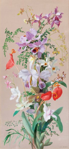 Still life with flowers by Jean Benner Oil Painting