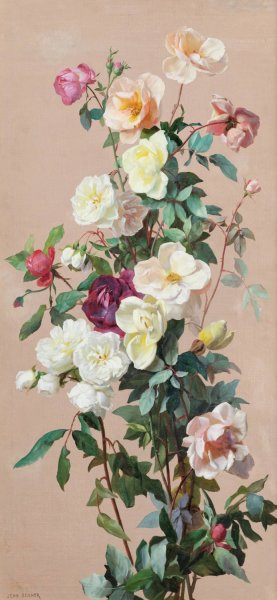 Still life with flowers by Jean Benner Oil Painting