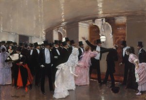 Altercation dans les couloirs de l'Opera by Jean Beraud Oil Painting