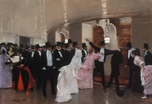 Altercation dans les couloirs de l'Opera by Jean Beraud Oil Painting
