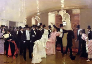 Argument in the Corridors of the Opera by Jean Beraud - Oil Painting Reproduction