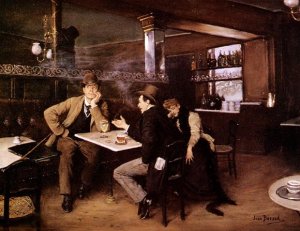 Au Bistro by Jean Beraud Oil Painting