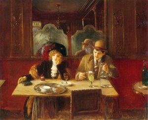 Au cafe, dit l'Absinthe by Jean Beraud Oil Painting
