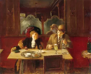 Au cafe, dit l'Absinthe by Jean Beraud Oil Painting