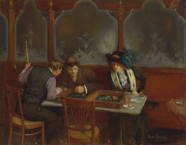 Au cafe by Jean Beraud - Hand-Painted Oil Painting Reproduction