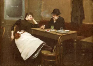 Au Cafe painting by Jean Beraud