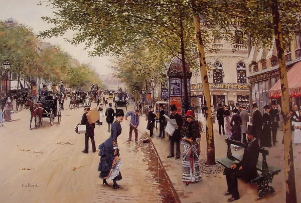 Boulevard des Capucines painting by Jean Beraud