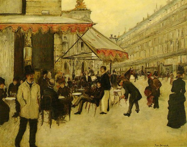 Main Product Photo of Caf de la Paix Painting by Jean Beraud