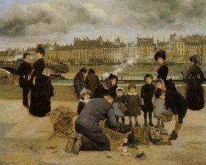 Children with a Toy Seller on the Quai du Louvre