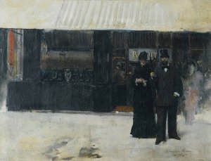 Couple devant une bijouterie by Jean Beraud Oil Painting