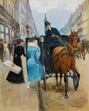 Courses Rue De La Paix by Jean Beraud Oil Painting
