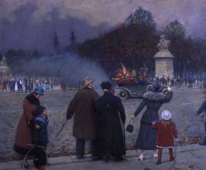 Drapeau allemand porte aux Invalides by Jean Beraud Oil Painting