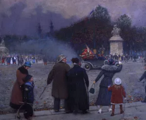 Drapeau allemand porte aux Invalides by Jean Beraud Oil Painting