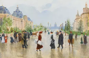 Entre Le Petit Et Le Grand Palais, Avenue Alexandre-III by Jean Beraud Oil Painting