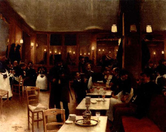 La Brasserie by Jean Beraud - Hand-Painted Oil Painting Reproduction
