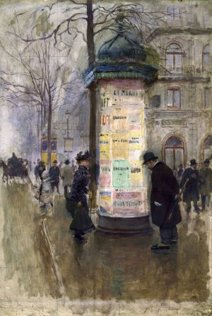 La colonne Morris by Jean Beraud Oil Painting