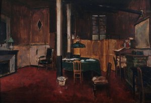 La salle de redaction du Journal des debats by Jean Beraud Oil Painting