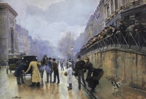 L'Accident, Port Saint-Denis by Jean Beraud Oil Painting
