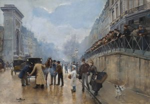 L'accident; Porte Saint-Denis by Jean Beraud Oil Painting