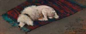 Le Caniche Blanc by Jean Beraud Oil Painting