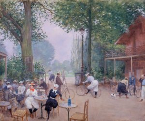 Le Chalet du Cycle au bois de Boulogne by Jean Beraud Oil Painting