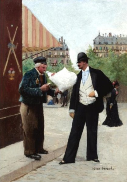 Le Livreur by Jean Beraud - Hand-Painted Oil Painting Reproduction