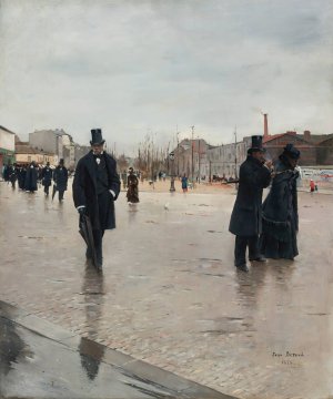 Leaving Montmartre Cemetery by Jean Beraud Oil Painting