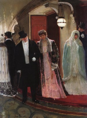 Leaving the Opera Oil painting by Jean Beraud