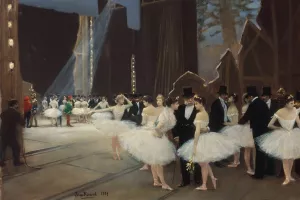Les coulisses de l'Opera de Paris by Jean Beraud Oil Painting