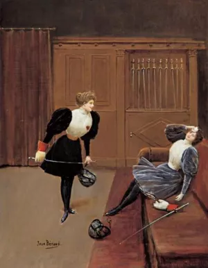 Les Escrimeuses painting by Jean Beraud