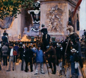 Les funerailles de Victor Hugo, place de l'etoile by Jean Beraud Oil Painting