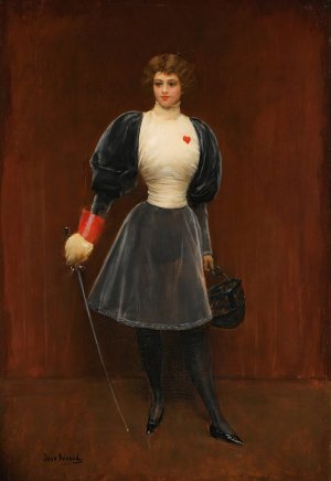 L'escrimeuse by Jean Beraud Oil Painting