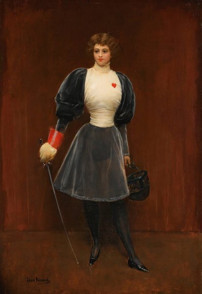 L'escrimeuse by Jean Beraud - Hand-Painted Oil Painting Reproduction