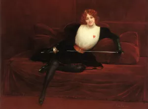 L'escrimeuse Oil painting by Jean Beraud
