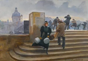 Modiste Sur Le Pont Des Arts by Jean Beraud Oil Painting