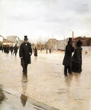 On the Way Back from the Funeral painting by Jean Beraud