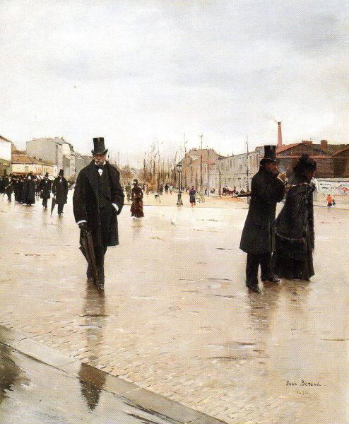 On the Way Back from the Funeral by Jean Beraud - Hand-Painted Oil Painting Reproduction