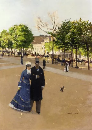 Parisian Street Scene Oil painting by Jean Beraud