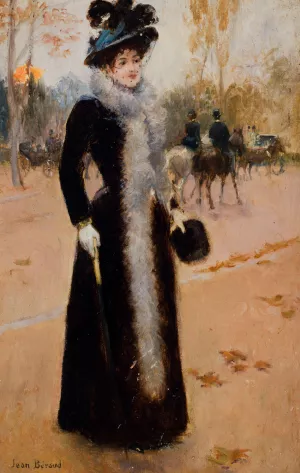 Parisienne au Bois. by Jean Beraud Oil Painting