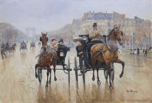 Rond-Point des Champs-elysees by Jean Beraud Oil Painting