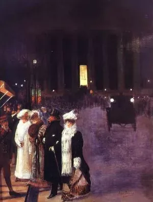 Rue Royale Devant Chez Maxims by Jean Beraud Oil Painting