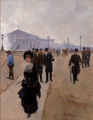 Scene From The Place De La Concorde by Jean Beraud Oil Painting
