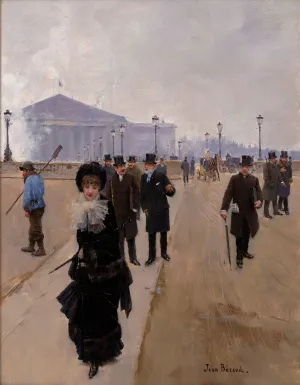 Scene From The Place De La Concorde by Jean Beraud Oil Painting