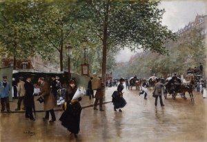 Sur Les Grands Boulevards by Jean Beraud Oil Painting