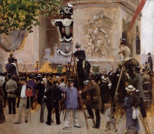 The Funeral of Victor Hugo by Jean Beraud Oil Painting