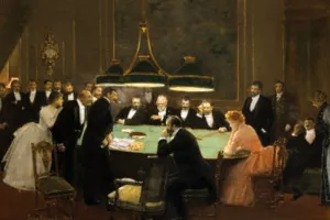 The Game Room by Jean Beraud Oil Painting