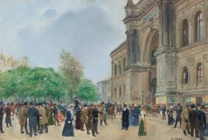The Opening Day Of The Salon by Jean Beraud Oil Painting