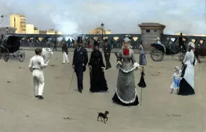 The Place and Pont de l'Europe painting by Jean Beraud