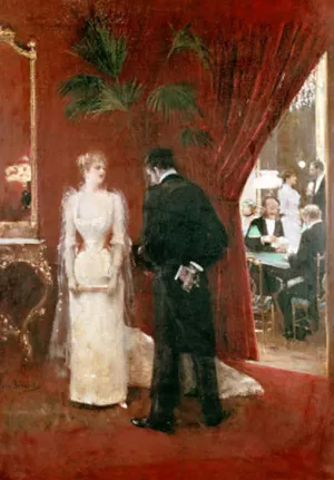 The Private Conversation by Jean Beraud Oil Painting